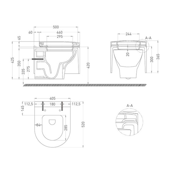 Унитаз подвесной безободковый Salini Gemelli 240121KSMF с крышкой микролифт (S-Stone) RAL полностью фото 10