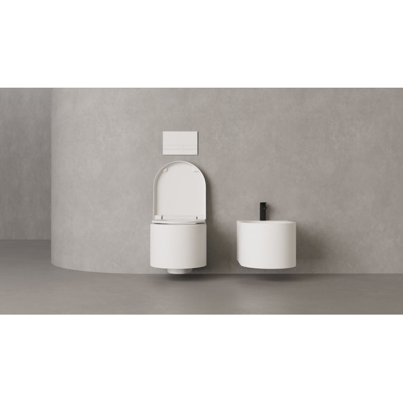 Унитаз подвесной безободковый Salini Gemelli 240121KSM с крышкой микролифт (S-Stone) белый матовый фото 5