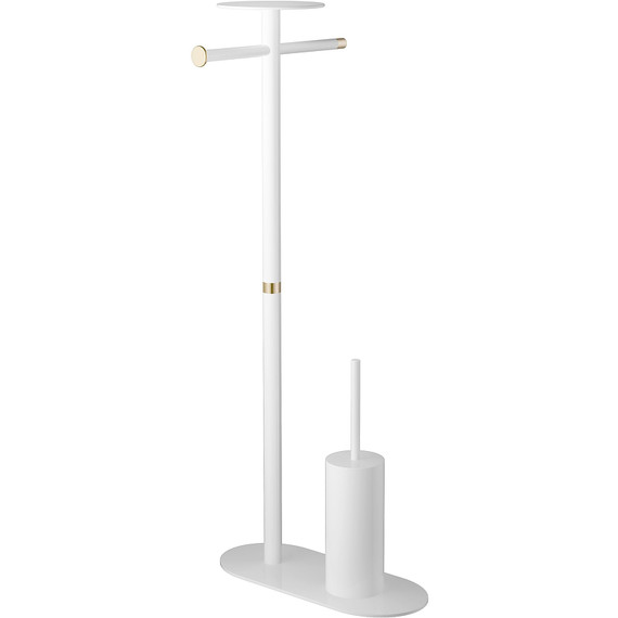 Стойка с полотенцедержателем и ёршиком Boheme Venturo 10953-W-G, цвет белый -  Стойка с полотенцедержателем и ёршиком Boheme Venturo 10953-W-G, цвет белый фото