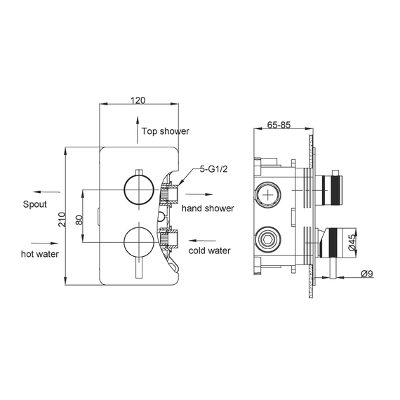 Душевая система для душа Boheme Cell 427-MW + 135-2-MW (со скрытой частью) белый матовый фото 2