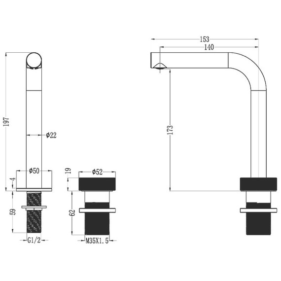Смеситель для раковины Boheme Tech 158-SGM, оружейная сталь - 2 Смеситель для раковины Boheme Tech 158-SGM, оружейная сталь фото 2