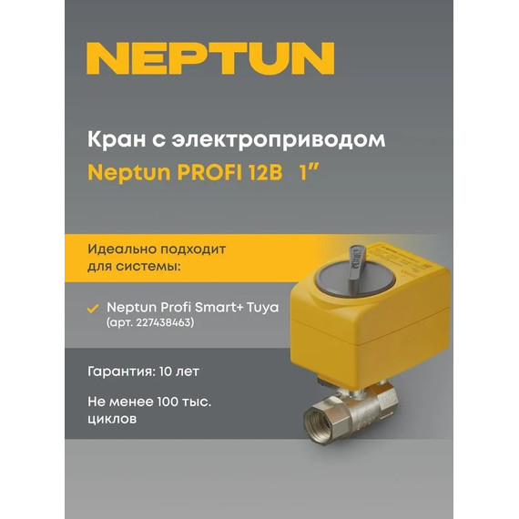 Кран шаровый с электроприводом Neptun PROFI 12В 1 Нептун 100035656700 фото 3