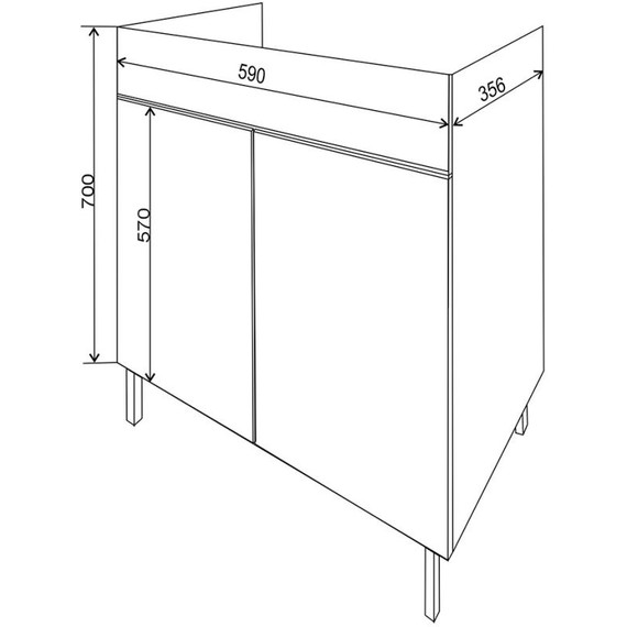 Тумба напольная с раковиной AN Сабина 60H 60 см, белый фото 11