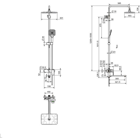 Душевая стойка Aquatek Ника AQ2840BGM, оружейная сталь - 10 Душевая стойка Aquatek Ника AQ2840BGM, оружейная сталь фото 10