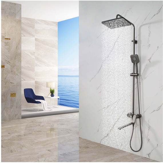 Душевая стойка Aquatek Ника AQ2840BGM, оружейная сталь - 6 Душевая стойка Aquatek Ника AQ2840BGM, оружейная сталь фото 6