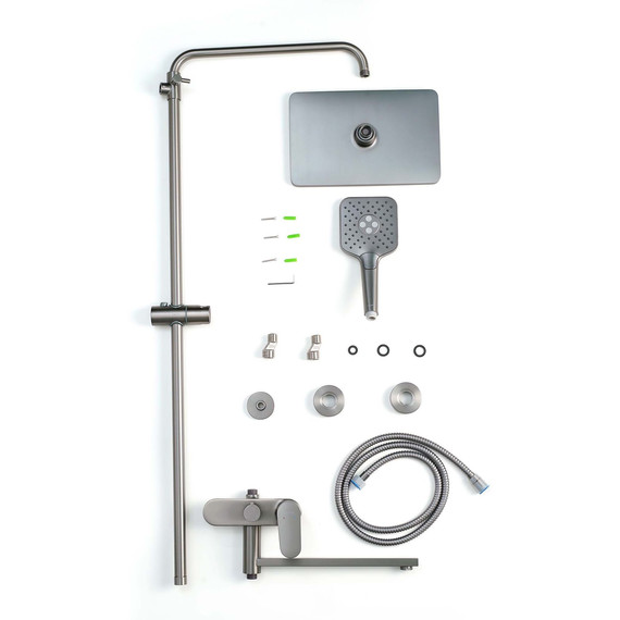 Душевая стойка Aquatek Ника AQ2840BGM, оружейная сталь - 9 Душевая стойка Aquatek Ника AQ2840BGM, оружейная сталь фото 9