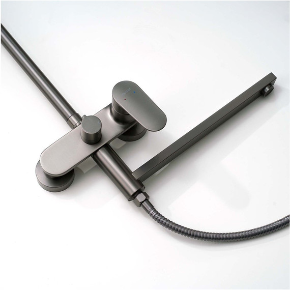 Душевая стойка Aquatek Ника AQ2840BGM, оружейная сталь - 5 Душевая стойка Aquatek Ника AQ2840BGM, оружейная сталь фото 5