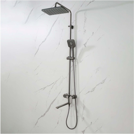 Душевая стойка Aquatek Ника AQ2840BGM, оружейная сталь - 7 Душевая стойка Aquatek Ника AQ2840BGM, оружейная сталь фото 7