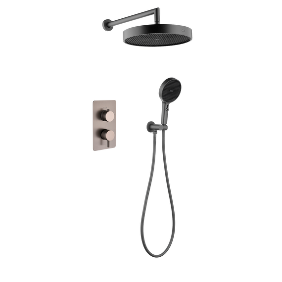 Душевая система для душа Boheme Cell 427-GM + 135-2-GM (со скрытой частью) графит фото 
