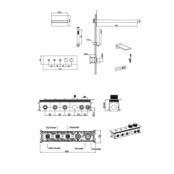 Душевая система для душа с термостатом Boheme Fusion 131-MG, золото матовое фото 2