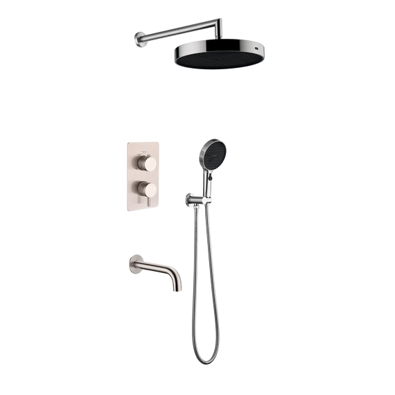 Душевая система для ванны Boheme Cell 427-NB + 135-3-NB + 625-NB (со скрытой частью) никель фото 
