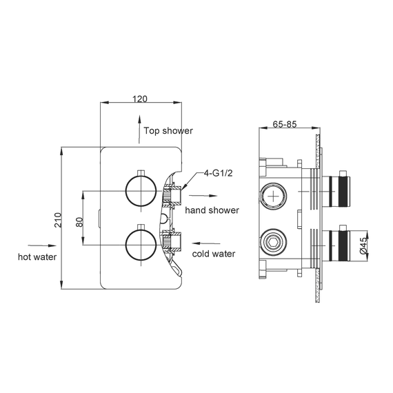 Душевая система для душа с термостатом Boheme Cell 427-MG + 134-2-MG (со скрытой частью) золото матовое фото 2