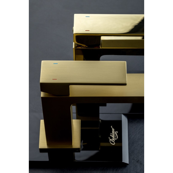 Смеситель для раковины Boheme Qubic 471-MG, золото матовое фото 3