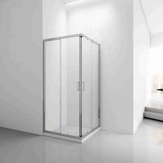 Душевое ограждение AN 100х100 см, хром/прозрачное - 2 Душевое ограждение AN 100х100 см, хром/прозрачное фото 2