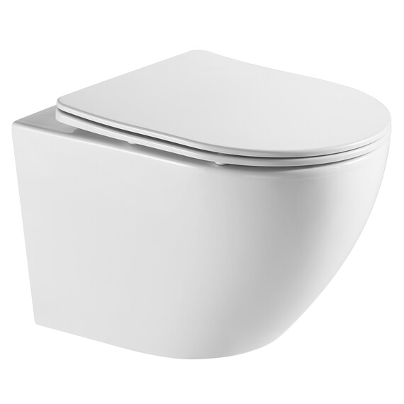 Унитаз подвесной безободковый Azario Grado AZ-0046-UQ1 с тонкой крышкой микролифт (Система смыва торнадо) фото 2