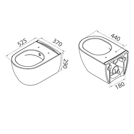 Унитаз-биде подвесной безободковый Boheme Bianca 963-SET-2-MW с тонкой крышкой микролифт, белый матовый фото 2