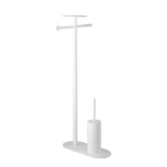 Стойка с полотенцедержателем и ёршиком Boheme Venturo 10953-W, цвет белый -  Стойка с полотенцедержателем и ёршиком Boheme Venturo 10953-W, цвет белый фото