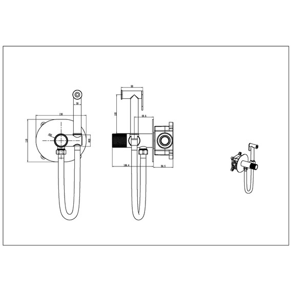 Набор для гигиенического душа Boheme Tech 157-MG (со скрытой частью) золото матовое - 2 Набор для гигиенического душа Boheme Tech 157-MG (со скрытой частью) золото матовое фото 2