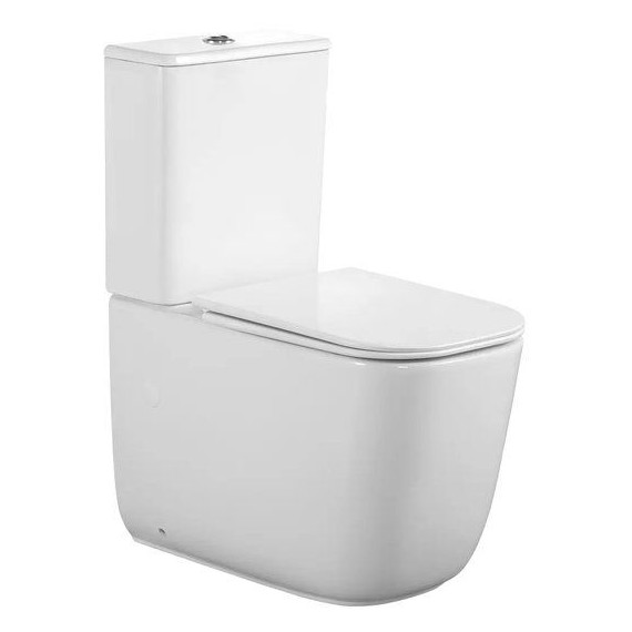 Унитаз-компакт безободковый Cerutti SPA Alvaro 11089 с тонкой крышкой микролифт (система смыва Торнадо) фото 2