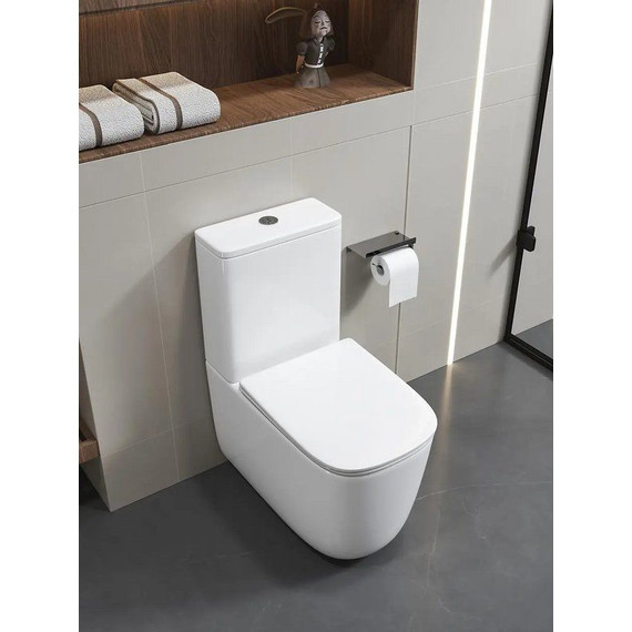 Унитаз-компакт безободковый Cerutti SPA Alvaro 11089 с тонкой крышкой микролифт (система смыва Торнадо) фото 5