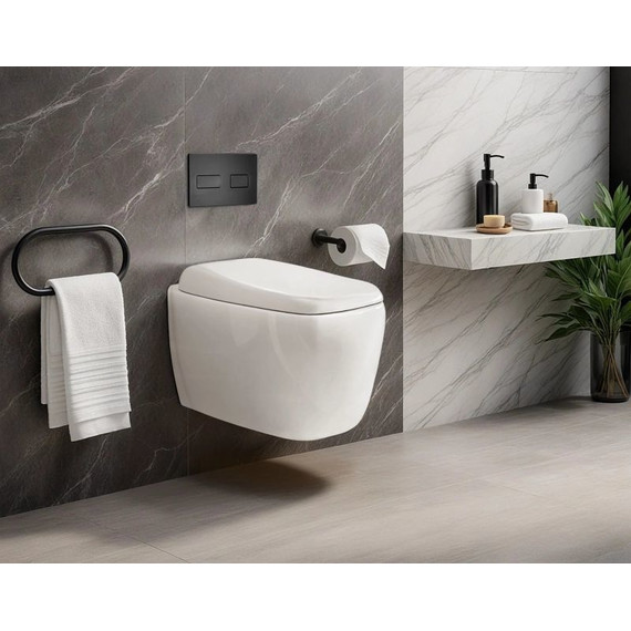 Унитаз подвесной безободковый Cerutti SPA Romina Aria Tornado 10613 с крышкой микролифт (система смыва Торнадо) фото 3