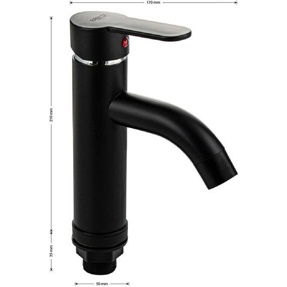 Смеситель для раковины Brimix 5952, чёрный (материал абс пластик) фото 5