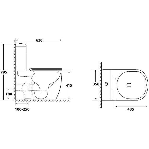 Унитаз-компакт безободковый Cerutti SPA Vince 10373 с тонкой крышкой микролифт (система смыва Торнадо) фото 7