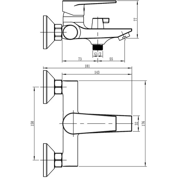 Смеситель для ванны Loranto Sofia LR30273001 фото 7