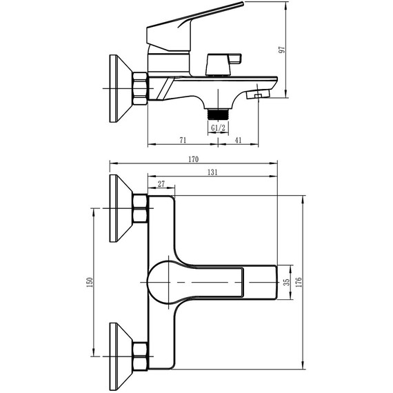 Смеситель для ванны Loranto Katrina LR30504001 фото 5