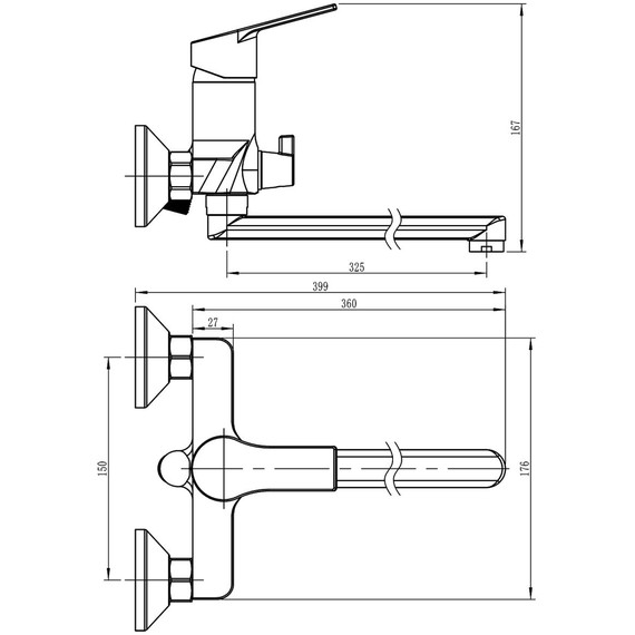 Смеситель для ванны Loranto Katrina LR90504000 фото 7