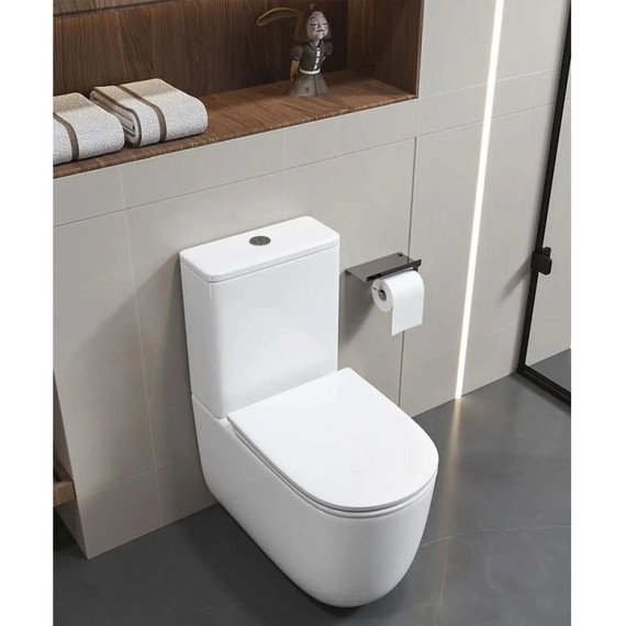 Унитаз-компакт безободковый Cerutti SPA Mirko 11090 с тонкой крышкой микролифт (система смыва Торнадо) фото 3