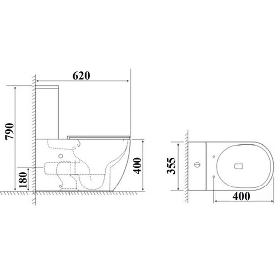 Унитаз-компакт безободковый Cerutti SPA Mirko 11090 с тонкой крышкой микролифт (система смыва Торнадо) фото 5