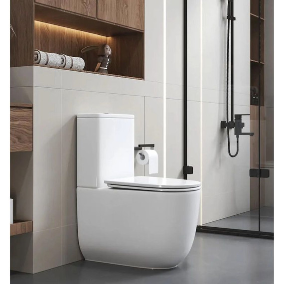 Унитаз-компакт безободковый Cerutti SPA Mirko 11090 с тонкой крышкой микролифт (система смыва Торнадо) фото 4