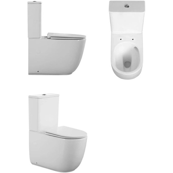 Унитаз-компакт безободковый Cerutti SPA Mirko 11090 с тонкой крышкой микролифт (система смыва Торнадо) фото 2