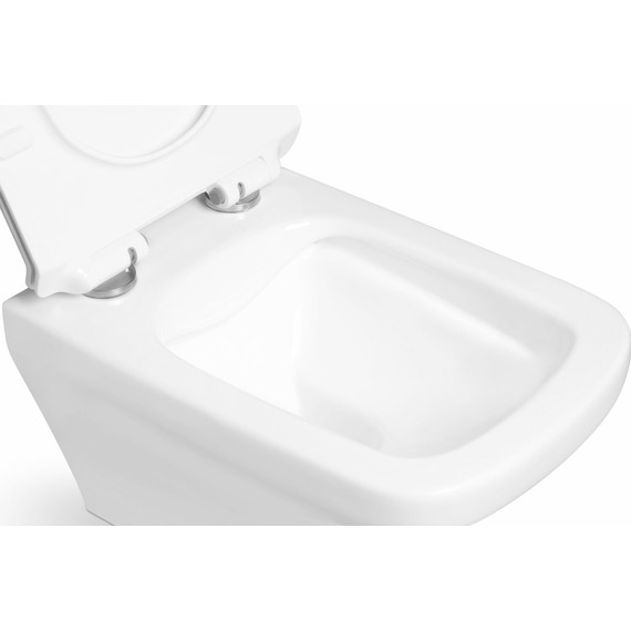 Унитаз подвесной безободковый SantiLine SL-5003 с тонкой крышкой микролифт фото 3