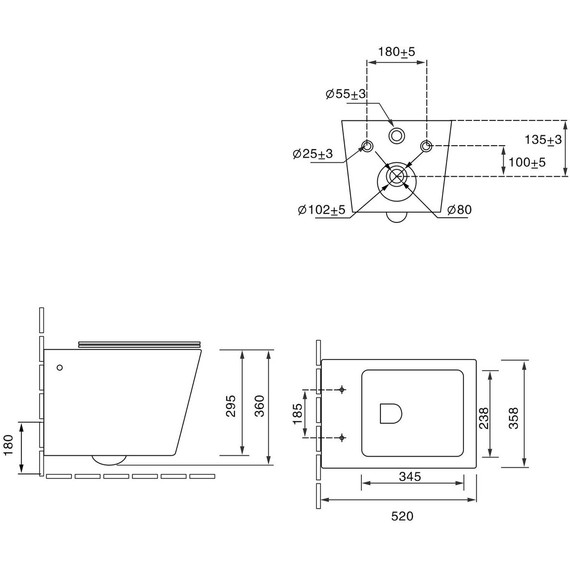 Унитаз-биде подвесной безободковый SantiLine SL-5004MB-BD с тонкой крышкой микролифт, чёрный матовый фото 2