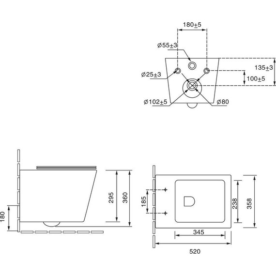 Унитаз подвесной безободковый SantiLine SL-5007T с тонкой крышкой микролифт (система смыва Торнадо) - 2 Унитаз подвесной безободковый SantiLine SL-5007T с тонкой крышкой микролифт (система смыва Торнадо) фото 2