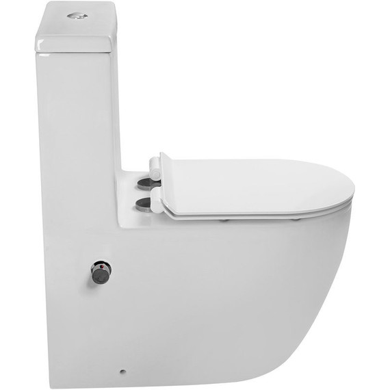 Унитаз-моноблок безободковый SantiLine SL-5011SM-BD с тонкой крышкой микролифт - 3 Унитаз-моноблок безободковый SantiLine SL-5011SM-BD с тонкой крышкой микролифт фото 3