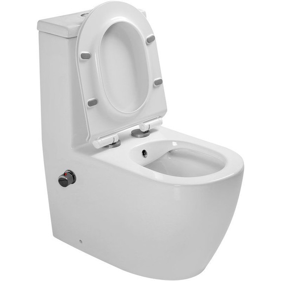 Унитаз-моноблок безободковый SantiLine SL-5011SM-BD с тонкой крышкой микролифт - 4 Унитаз-моноблок безободковый SantiLine SL-5011SM-BD с тонкой крышкой микролифт фото 4