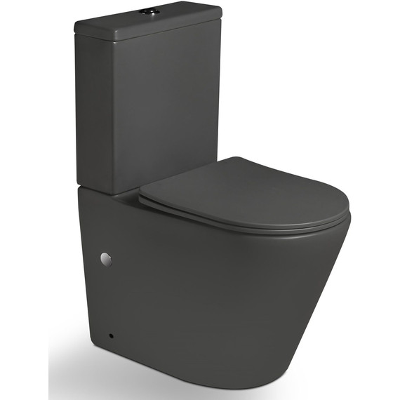 Унитаз-компакт безободковый SantiLine SL-5014MG с тонкой крышкой микролифт фото 