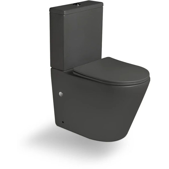 Унитаз-компакт безободковый SantiLine SL-5014MG с тонкой крышкой микролифт фото 3