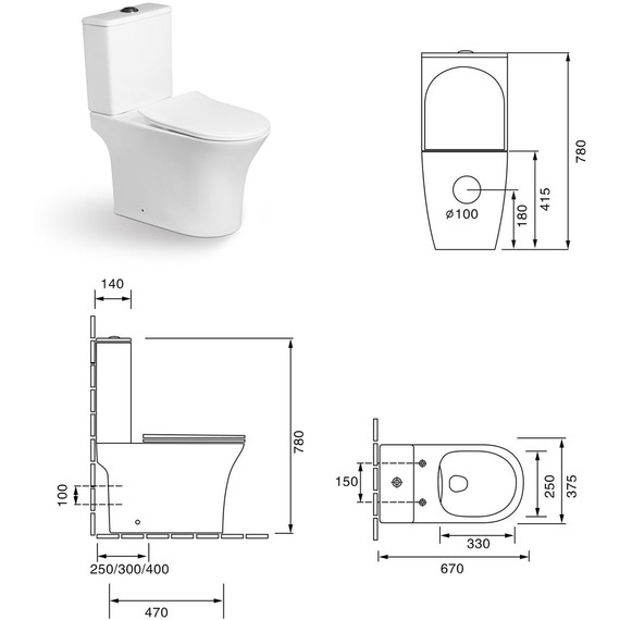 Унитаз-компакт SantiLine SL-5022 с тонкой крышкой микролифт фото 5