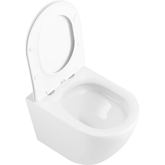 Унитаз подвесной безободковый SantiLine SL-5025 с тонкой крышкой микролифт (система смыва Торнадо) - 4 Унитаз подвесной безободковый SantiLine SL-5025 с тонкой крышкой микролифт (система смыва Торнадо) фото 4