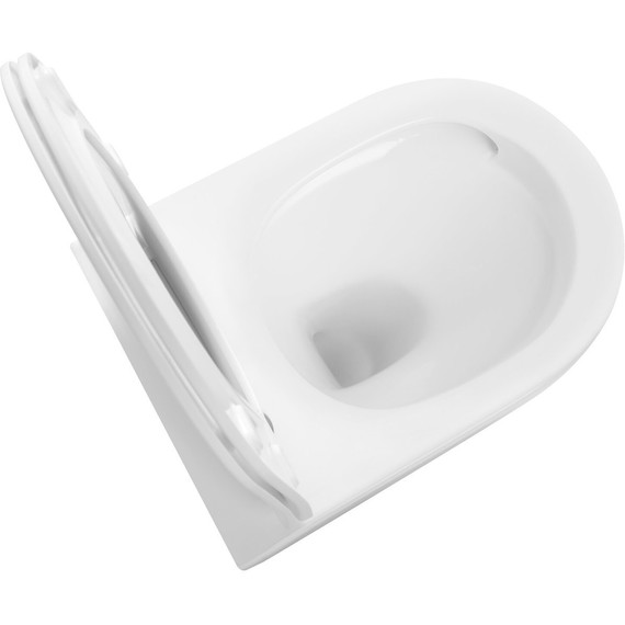 Унитаз подвесной безободковый SantiLine SL-5025 с тонкой крышкой микролифт (система смыва Торнадо) - 6 Унитаз подвесной безободковый SantiLine SL-5025 с тонкой крышкой микролифт (система смыва Торнадо) фото 6