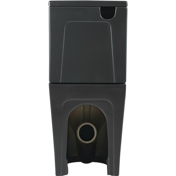 Унитаз-компакт безободковый SantiLine SL-5026MB с тонкой крышкой микролифт (система смыва Торнадо) чёрный матовый фото 6