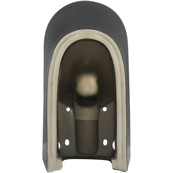 Унитаз-компакт безободковый SantiLine SL-5026MB с тонкой крышкой микролифт (система смыва Торнадо) чёрный матовый фото 7