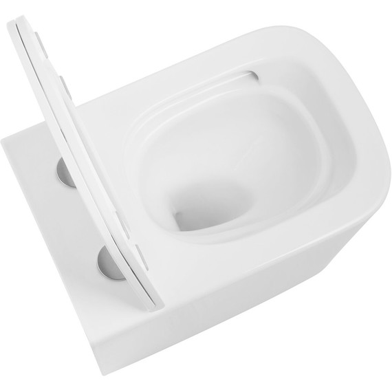 Унитаз подвесной безободковый SantiLine SL-5027 с тонкой крышкой микролифт (система смыва Торнадо) - 8 Унитаз подвесной безободковый SantiLine SL-5027 с тонкой крышкой микролифт (система смыва Торнадо) фото 8