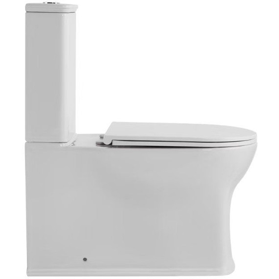 Унитаз-компакт безободковый SantiLine SL-5042 с тонкой крышкой микролифт (система смыва Торнадо) фото 2