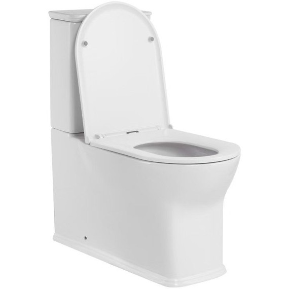 Унитаз-компакт безободковый SantiLine SL-5042 с тонкой крышкой микролифт (система смыва Торнадо) фото 3