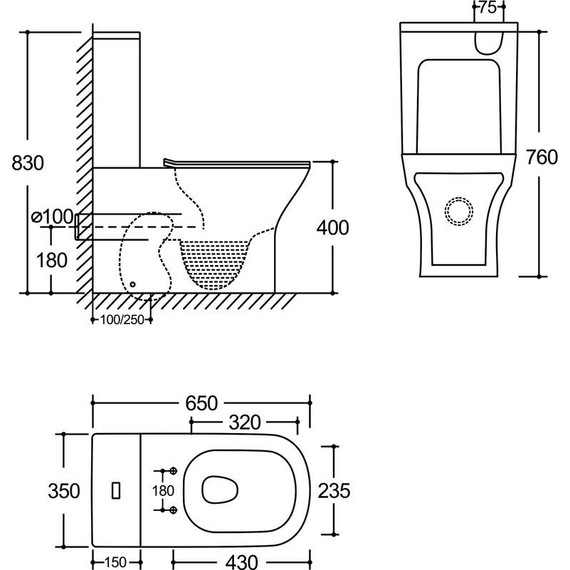 Унитаз-компакт безободковый SantiLine SL-5043 с тонкой крышкой микролифт (система смыва Торнадо) фото 2